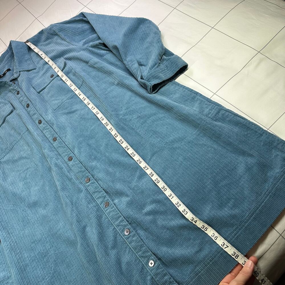 Madewell Dress Womens 2X Blue Corduroy Mini Shirtdress Long Sleeve Shift Collar - Picture 10 of 10